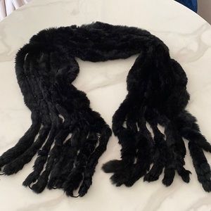 Rabbit fur scarf, 55inch long
